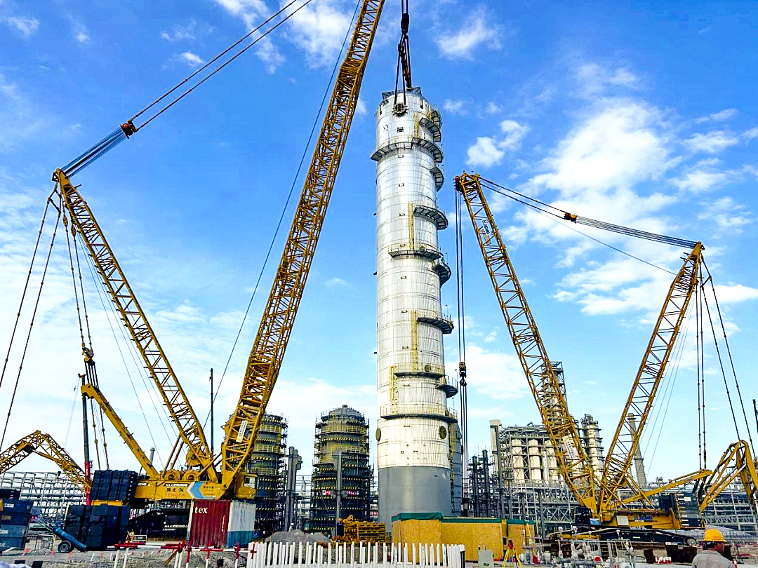 10天3钩！恒峰g22XGC88000助力2050吨“西北最高”塔器就位